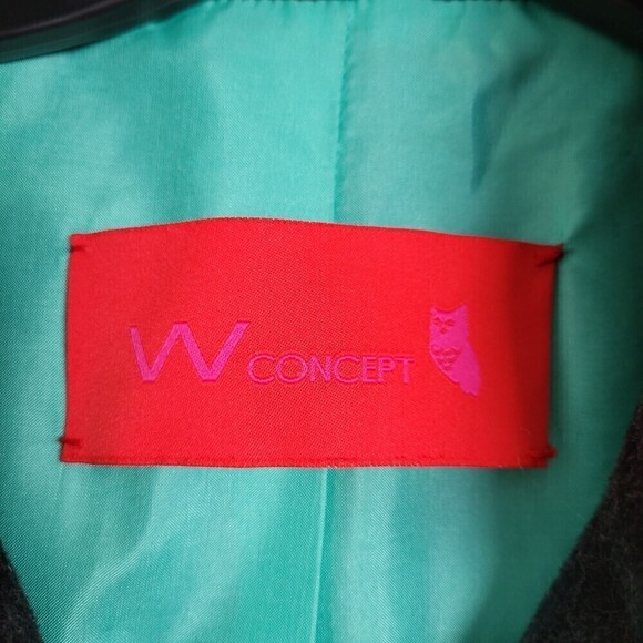 W Concept Wool Knit Double Breasted Button Long Sleeve Long Pea Coat Size Small - Picture 10 of 12